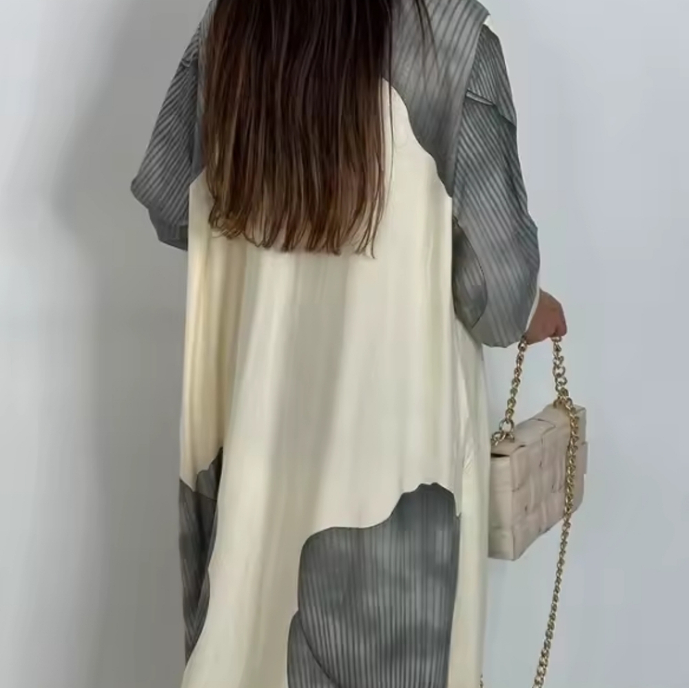 Elegant Lady Set Fashion Printed LongShirt Top + Wide Leg Pants 2-piece Outfit - Picture 7 of 7